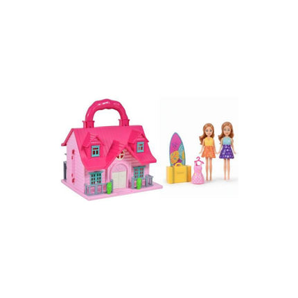 Casa De Muñecas Con Accesorios 37x28x8cm. Ty363168 Rosa