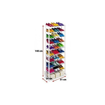 Zapatera Rack Calzados 10 Niveles Blanco