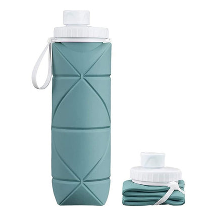 Botella De Agua Plegable Silicona 600ml Verde