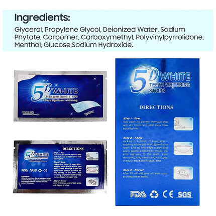 Tiras Blanqueadoras De Dientes Esmalte Seguro  White 5d