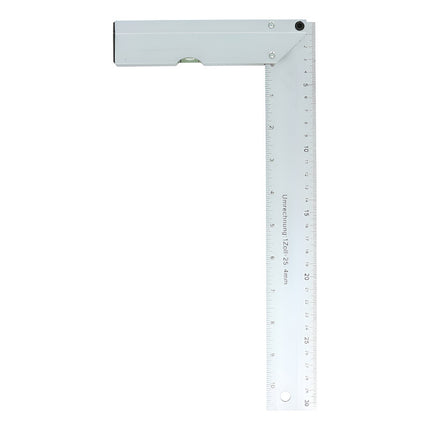 Regla Escuadra De Aluminio 30 Cm Tl35016 Gris