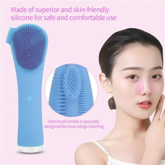 Masajeador Limpiador Cepillo Facial Cutis Nariz Maquillaje  Rosa Y Azul