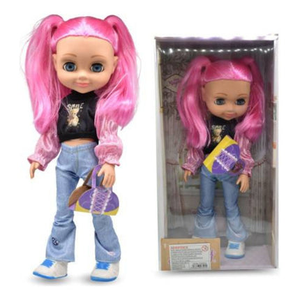 Muñeca Musical De Goma Con Ropa Invernal 36cm