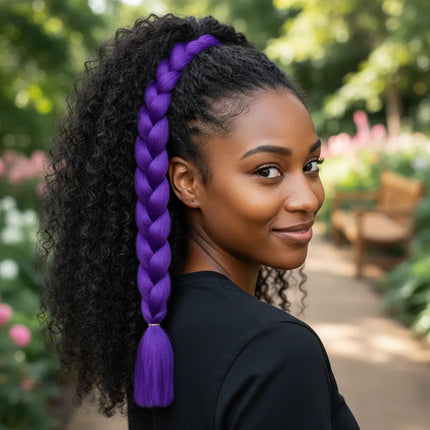 Trenza Violeta De Pelo Sintético 55cm Cas00185 Violeta