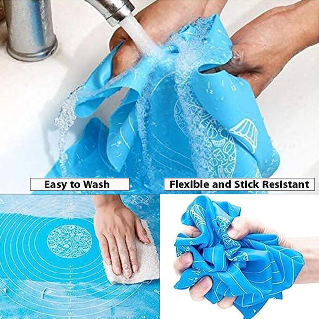 Alfombra De Silicona Para Repostería 62 X 45 Cm  Grande Celeste