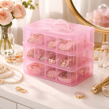 Caja Plastica De Almacenamiento Apilable Con Asa V