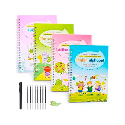Libro De Escritura X4 Reutilizable Para Niños