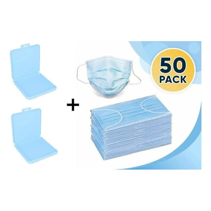 Pack Tapabocas Mascara Barbijo X 50 Unidades + 2 Estuches