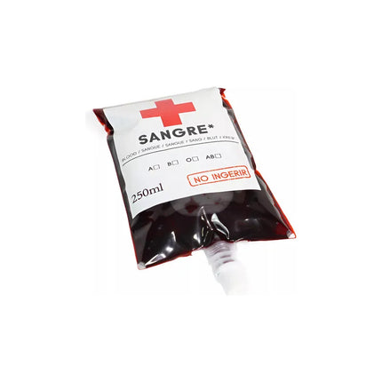 Bolsa De Sangre 250ml Con Manguera Halloween
