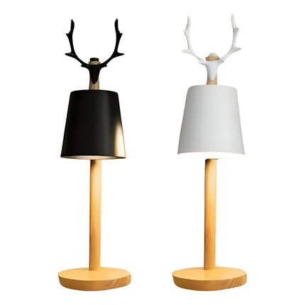 Lámpara De Mesa Led Base De Madera Lectura De Protección X