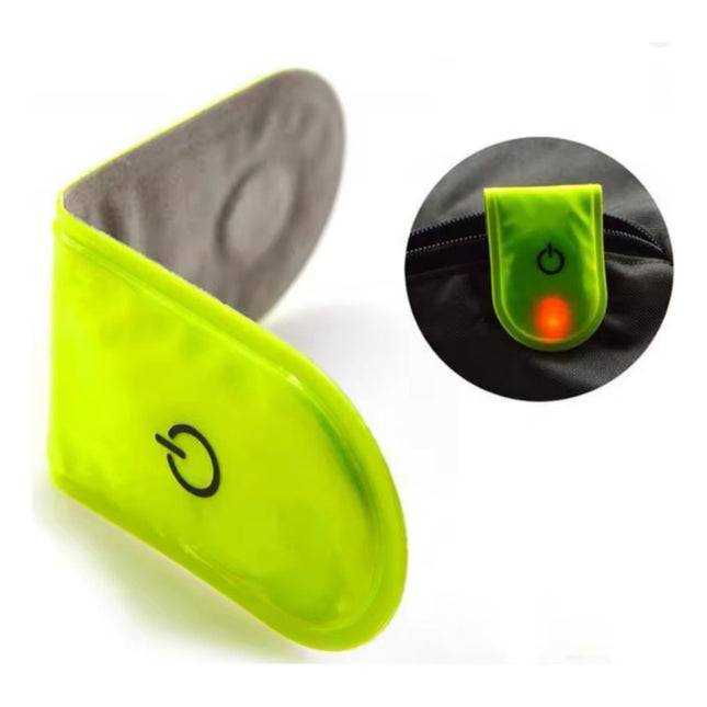 Luz Reflectiva A Pila Clip Magnetico Fluorescente Naranja Fluor