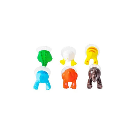 Ganchos Para Ropa Cola De Animales Por Unidad Con Ventosa Blanco