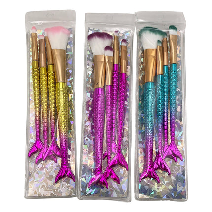 Pincel De Maquillaje X4 Cola De Sirena