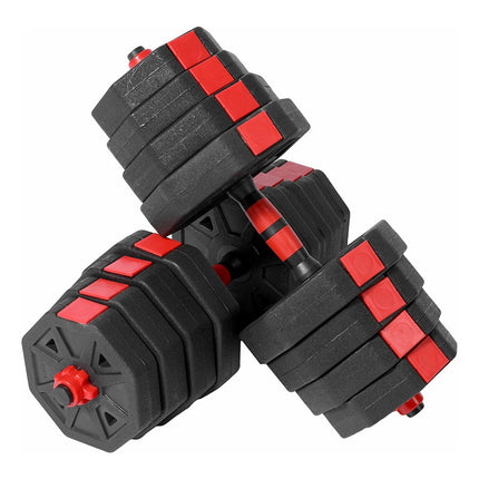 Mancuernas Ajustables Set 30 Kg 3 En 1 Barra Negro