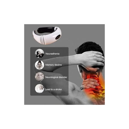 Masajeador De Cuello + 2 Parches Electrodos Portátil Recarga V