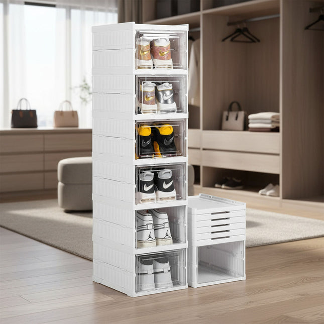 Caja De Almacenamiento Para Zapatos, Organizador Plegable 6 Negro