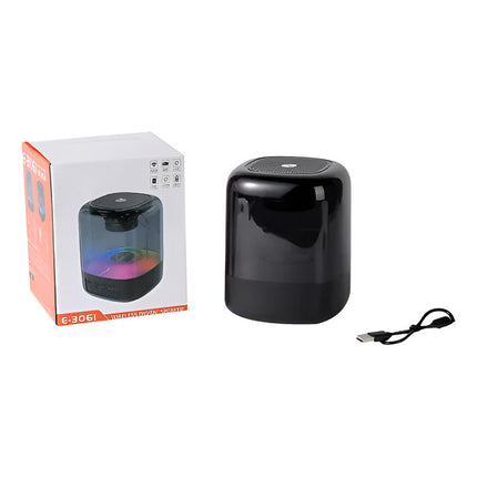 Parlante Bluetooth Transparente Grande E-3061 Negro