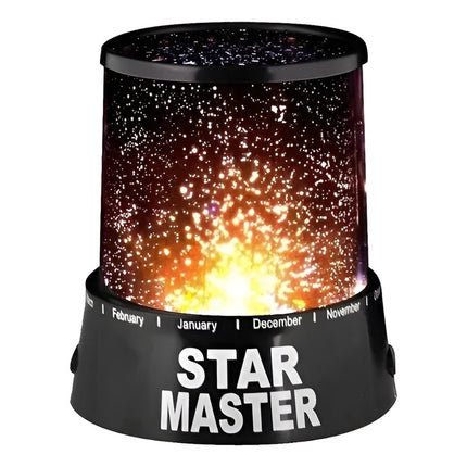Veladora Infantil Con Proyector De Estrellas Galaxia Negro Negro