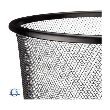 Papelera Metálica Calada De Oficina 27 Cm Alto 25 Cm De Diá Negro