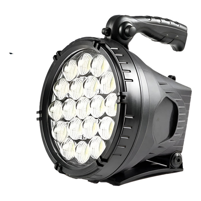 Foco Largo Alcance Alta Potencia Recargable Reflector Linter Negro Blanco