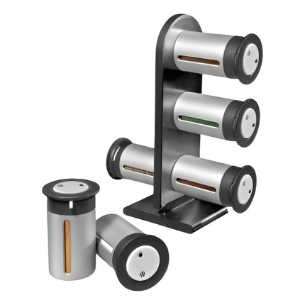 Especiero Magnetico X 6 C/soporte Plateado N/a
