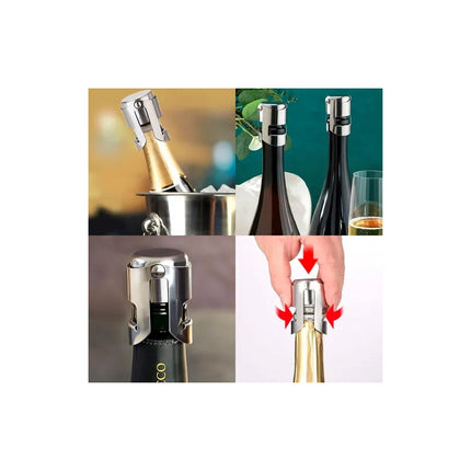 Tapon Para Botella Champagne Vino Acero Inoxidable V