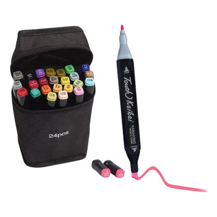 Marcadores Doble Punta En Estuche X24pcs