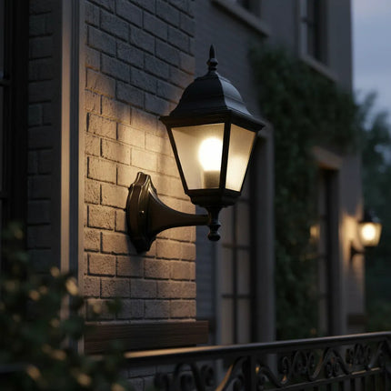 Farol De Aluminio Para Exteriores Colonial  Cep00926 Negro