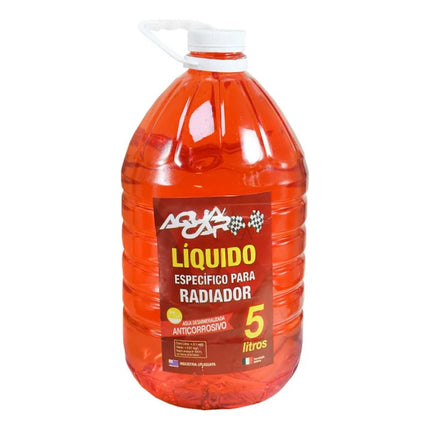 Liquido Para Radiador Color Rojo 5 Litros Aquacar Rojo
