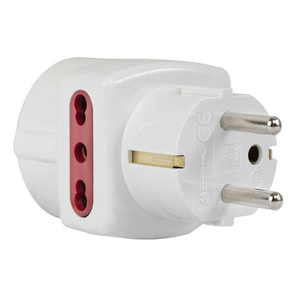 Ficha Adaptador Schuko A 2 Modulos + 1 Schuko