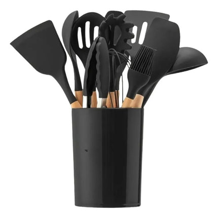 Set De Menage 12 Piezas Silicona Rígida Color Negro
