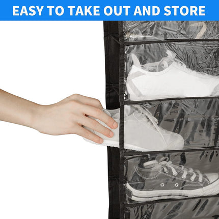 Zapatera Organizador Para Puerta  24 Pares En Tela Negro