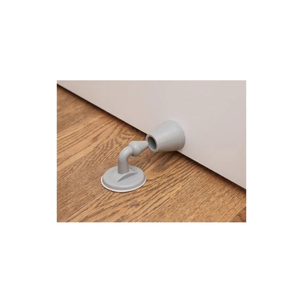Tope De Puerta Silicona De Piso Sin Perforación Anti Golpes Gris Redondo Liso
