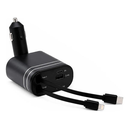 Cargador De Auto Retractil 4 En 1 Carga Rapida (jtcarg606)