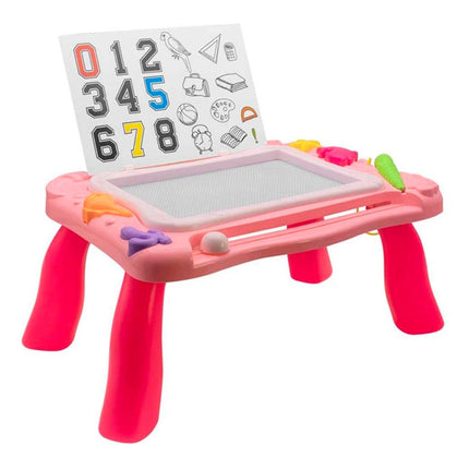 Mesa Con Tablero De Dibujo Magnetico Y Accesorios