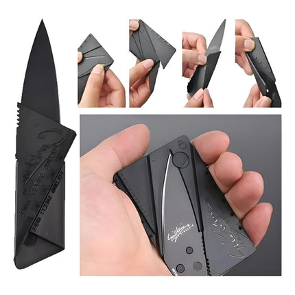 Cuchillo Navaja Plegable Tarjeta Táctico Militar  Negro