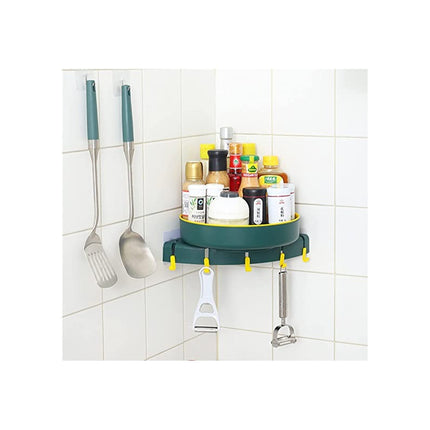 Esquinero De Baño Giratorio Con 5 Perchas Adhesivo