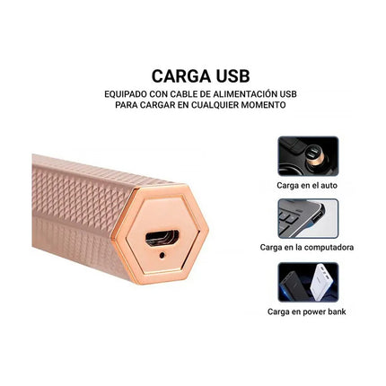 Recortador 4 En 1 Portátil Con Batería Recargable Rosa Claro