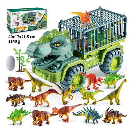 Camion De Transportador P/15 Dinosaurios Juguete Regalo Niño Dinosaurio Verde