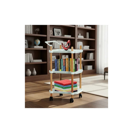 Mesa Carrito Organizador 3 Estantes Con Ruedas Blanco