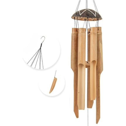 Adorno Llamador De Viento De Madera 85cm Madera