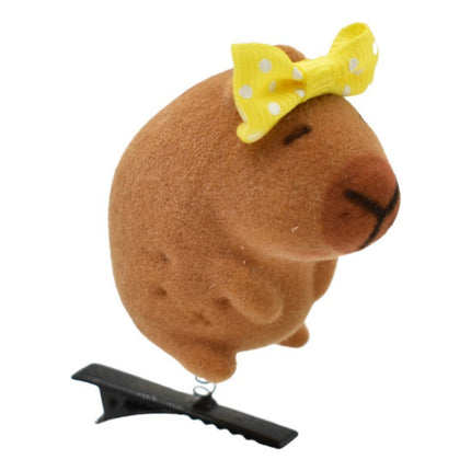 Broche Para El Pelo Con Carpincho Capibara Marrón