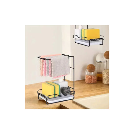 Escurridor Organizador De Esponjas Para Pileta Cocina Negro  Negro