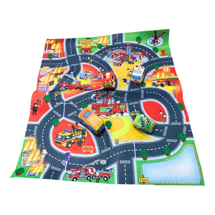 Alfombra Infantil Con Autitos De Tela 80x70cm. Ty363296 1 M 1