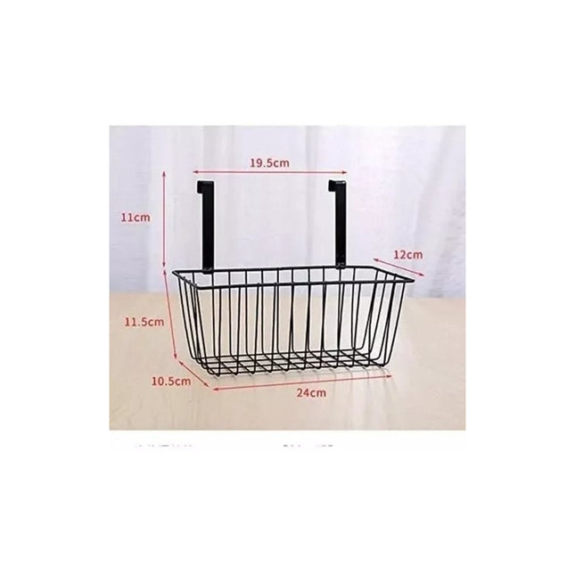 Canasto/cesta Organizador Colgante Para Rejillas O Puertas  Negro/blanco