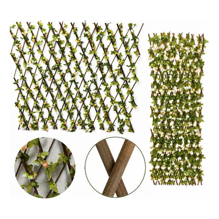 Cerco Madera Extensible Flores Artificiales 3mts Cfl00088 Verde