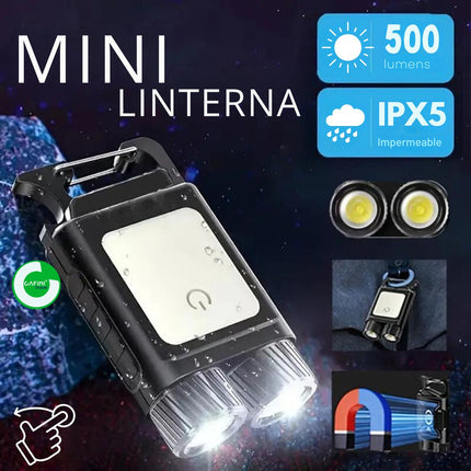 Mini Linterna Llavero Multifuncion Con Iman Recargable  N
