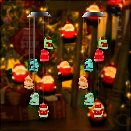 Colgante De Luces Led Decorativa Rgb Papá Noel Solar Z