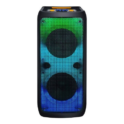 Parlante Caja Activa 2 X 8  Full Led Con Bluetooth Negro