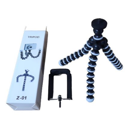 Tripode Chico Articulado Negro Y Blanco Con Soporte  Negro Y Blanco